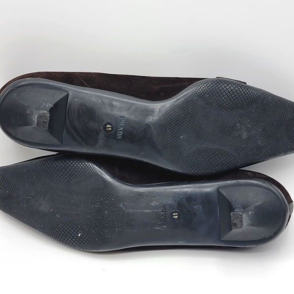 Prada Suede Chocolate Brown Kitten Heels Size 41/11 S1251 - Picture 5 of 8